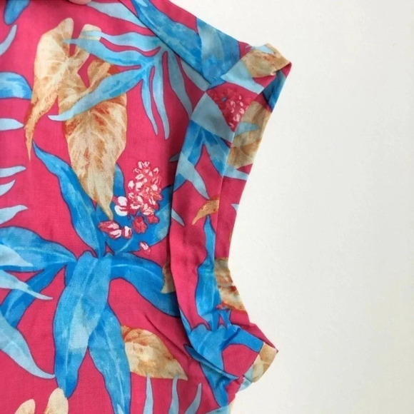 New J Mclaughlin Alondra Blouse Mini Norwich Leaves button
down collared top - Picture 4 of 10